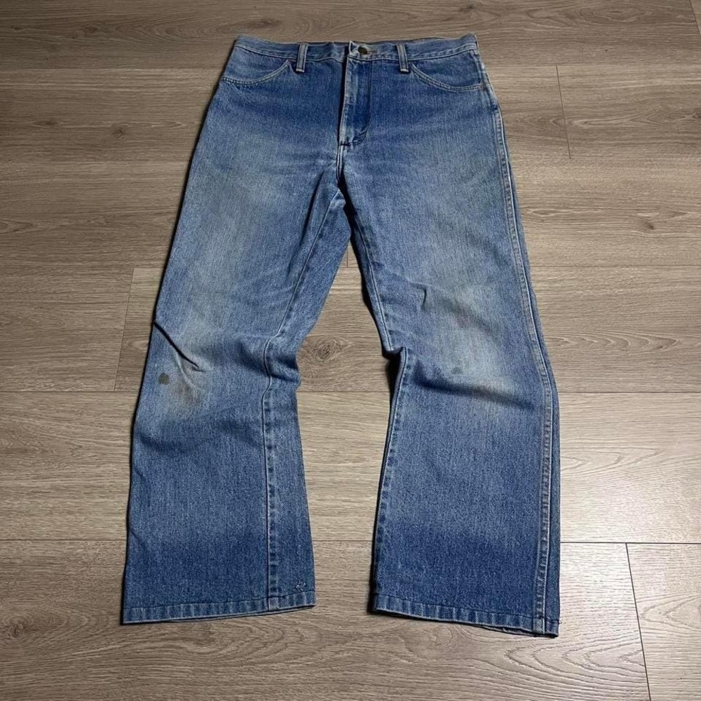 Vintage 60s Rustler Faded Bootcut Light Wash Denim Jeans Talon Zipper